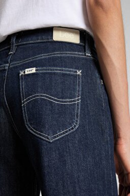 Jane Cuffed Straight Fit Yüksek Bel Jean Kot Pantolon - Retro Rinse-L33DNIZA (görsel 4)