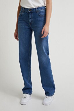 Jane Straigt Fit Düz Kesim Normal Bel Esnek Jean Kot Pantolon - Mid Wash-L34QHGC05