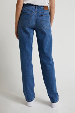 Jane Straigt Fit Düz Kesim Normal Bel Esnek Jean Kot Pantolon - Mid Wash-L34QHGC05 (görsel 5)