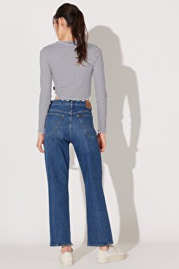 Rider Classic Straight Fit Düz Kesim Düşük Bel Açık Mavi Esnek Jean Kot Pantolon - Classic Indigo-L35FHGD75 (görsel 7)