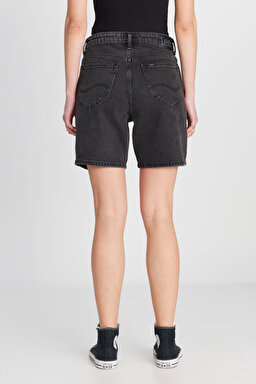 Slim Fit Dar Kesim Normal Bel Bermuda Antrasit Jean Kot Şort - Anthracite-L35O205107003 (görsel 4)