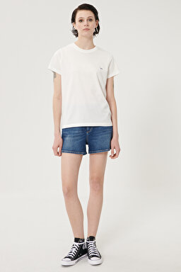 Regular Fit Normal Kesim Normal Bel Carol Koyu Mavi Jean Kot Şort - Dark Blue-L37CMWMN (görsel 2)