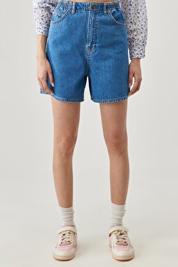 Stella Regular Fit Rahat Kesim %100 Pamuk 5 Cep Jean Şort - Mid Zola-L37FPUBQ (görsel 3)