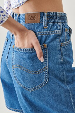 Stella Regular Fit Rahat Kesim %100 Pamuk 5 Cep Jean Şort - Mid Zola-L37FPUBQ (görsel 5)