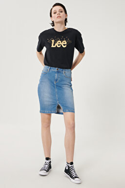 Regular Fit Denim Kot Etek - Light Blue-L38GQDXJ
