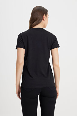 Regular Fit Rahat Kesim V Yaka Tişört - Black-L41JEN01 (görsel 4)
