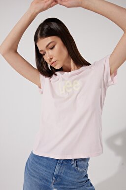 Regular Fit Normal Kesim %100 Pamuk Bisiklet Yaka Logolu Tişört - Pale Lilac-L42LEHSU