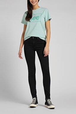 Slim Fit Dar Kesim Bisiklet Yaka Kısa Kollu Tişört - Sea Green-L44PUZUL (görsel 5)