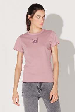 Slim Fit Dar Kesim %100 Pamuk Bisiklet Yaka Pembe Tişört - Dark Mauve-L44WYGA65 (görsel 2)