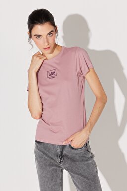 Slim Fit Dar Kesim %100 Pamuk Bisiklet Yaka Pembe Tişört - Dark Mauve-L44WYGA65 (görsel 3)