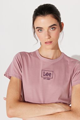 Slim Fit Dar Kesim %100 Pamuk Bisiklet Yaka Pembe Tişört - Dark Mauve-L44WYGA65 (görsel 5)