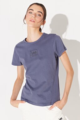 Slim Fit Dar Kesim %100 Pamuk Bisiklet Yaka Tişört - Washed Grey-L44WYGTX (görsel 2)