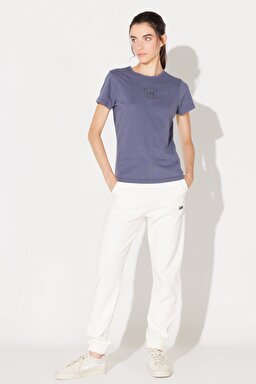 Slim Fit Dar Kesim %100 Pamuk Bisiklet Yaka Tişört - Washed Grey-L44WYGTX (görsel 4)