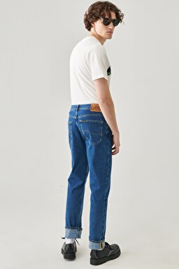 Brooklyn Straight Yüksek Bel Esnek Jean Pantolon - Mid Stonewash-L452PXKX (görsel 8)