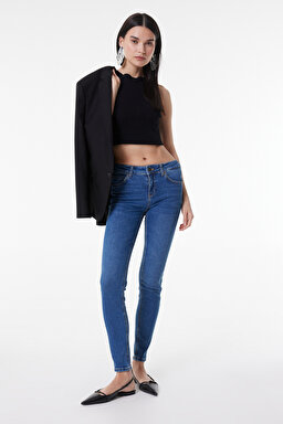 Skinny Fit Dar Kesim Normal Bel Açık Mavi Scarlett Esnek Jean Denim Kot Pantolon - Light Blue-L526005404 (görsel 2)
