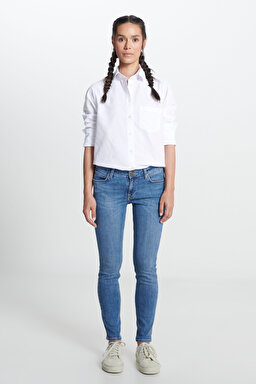 Scarlett Skinny Fit Dar Kesim Yüksek Bel Esnek Jean Kot Pantolon - Mid Worn-L526CGMZ (görsel 2)