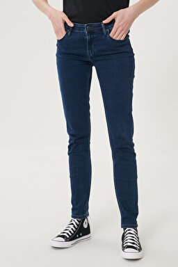 Scarlett Skinny Fit Denim Esnek Jean Kot Pantolon - Dark Blue-L526PHWV (görsel 5)