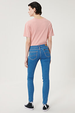 Scarlett Skinny Fit Denim Esnek Jean Kot Pantolon - Blue-L526PQXS (görsel 3)