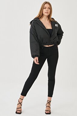 Scarlett Skinny Fit Denim Esnek Jean Kot Pantolon - Black-L526SH47 (görsel 3)