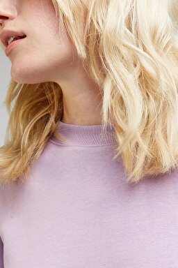 Regular Fit Normal Kesim Bisiklet Yaka Mor Sweatshirt - Plum-L53LSRA39 (görsel 2)