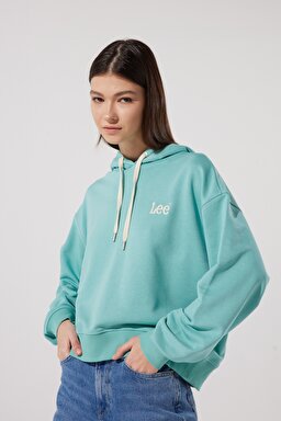 Loose Fit Rahat Kesim Kapüşonlu Yaka Yeşil Sweatshirt - Dusty Jade-L53PSR41