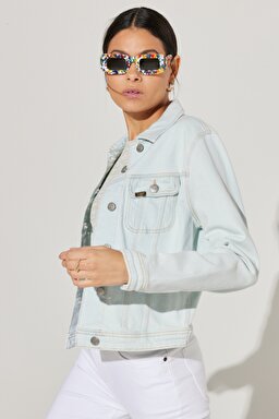 Trucker Regular Fit Normal Kesim Açık Mavi Jean Kot Ceket - Brisk Air-L54MGWB31 (görsel 3)