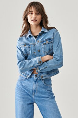 Regular Fit Rahat Kesim Jean Kot Ceket - Light Worn-L54MSQXN (görsel 2)