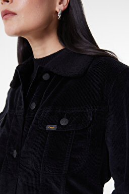 Regular Fit Normal Kesim Kadife Siyah Ceket - Black-L54VQE01 (görsel 6)