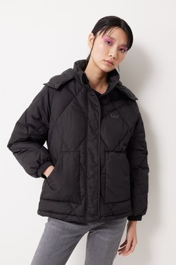 Regular Fit Normal Kesim Kapüşonlu Şişme Mont - Charcoal-L55LEV30