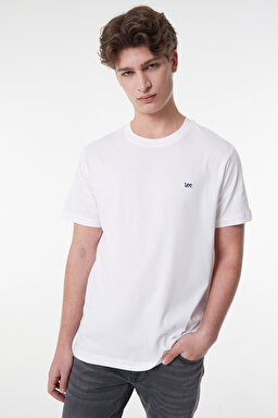 Regular Fit Normal Kesim Sıfır Yaka %100 Pamuk Tişört - White-L60UFQ12