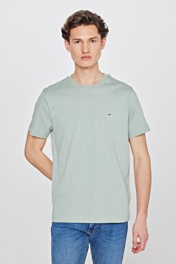 Regular Fit Normal Kesim %100 Pamuk Bisiklet Yaka Mint Yeşili Tişört - Mint Green-L60UFQ303 (görsel 2)