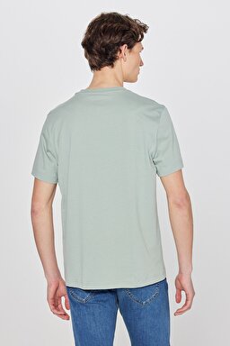Regular Fit Normal Kesim %100 Pamuk Bisiklet Yaka Mint Yeşili Tişört - Mint Green-L60UFQ303 (görsel 5)