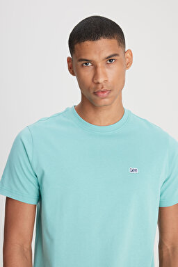 Regular Fit Normal Kesim %100 Pamuk Bisiklet Yaka Açık Yeşil Tişört - Dusty Jade-L60UFQ41 (görsel 3)