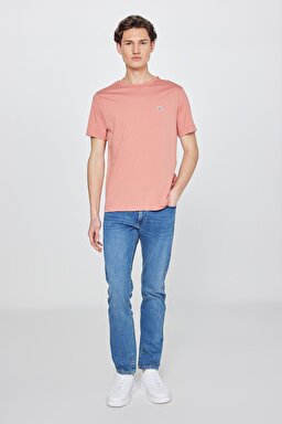 Regular Fit Rahat Kesim Bisiklet Yaka Kısa Kol Logolu Tişört - Rust-L60UFQUK (görsel 3)
