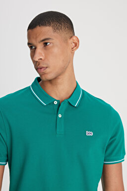 Regular Fit Normal Kesim %100 Pamuk Polo Yaka Yeşil Tişört - Enigma-L61ARLA12 (görsel 4)