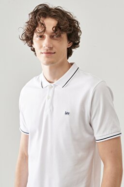 Slim Fit Dar Kesim Polo Yaka %100 Pamuk Tişört - Bright White-L61ARLLJ (görsel 3)