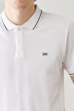 Slim Fit Dar Kesim Polo Yaka %100 Pamuk Tişört - Bright White-L61ARLLJ (görsel 4)