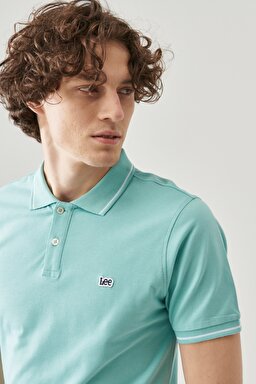 Regular Fit Rahat Kesim %100 Pamuk Polo Yaka Pique Tişört - Mint Blue-L61ARLUD (görsel 3)