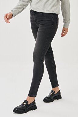 Scarlett High Skinny Fit Denim Esnek Jean Kot Pantolon - Anthracite-L626003003
