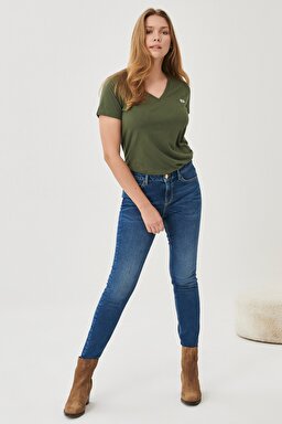 Scarlett High Skinny Fit Denim Esnek Jean Kot Pantolon - Blue-L626004400 (görsel 2)