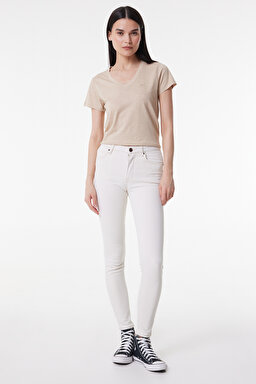 Scarlett High Skinny Fit Yüksek Bel Jean Pantolon - Beige-L626007614 (görsel 2)