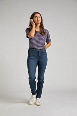 Scarlett Skinny Fit Dar Kesim Yüksek Bel Esnek Jean Kot Pantolon - Dark Worn-L626CGBD
