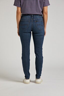 Scarlett Skinny Fit Dar Kesim Yüksek Bel Esnek Jean Kot Pantolon - Dark Worn-L626CGBD (görsel 4)