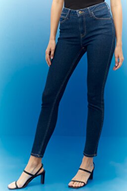 Scarlett Skinny Fit Dar Kesim Yüksek Bel Esnek Jean Kot Pantolon - Dark Hydro-L626FAKQ (görsel 4)