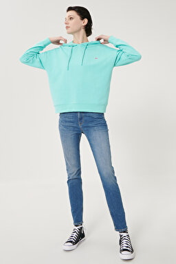 Scarlett High Skinny Fit Denim Esnek Jean Kot Pantolon - Mid Blue-L626QDTO (görsel 2)