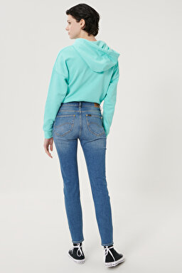 Scarlett High Skinny Fit Denim Esnek Jean Kot Pantolon - Mid Blue-L626QDTO (görsel 5)