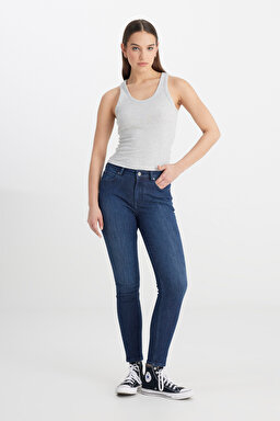 Scarlett High Skinny Fit Yüksek Bel Jean Pantolon - Night Blue-L626RKEX (görsel 7)
