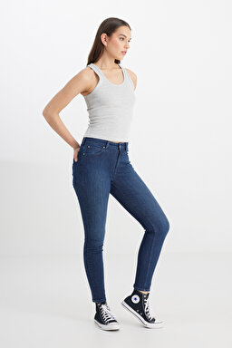 Scarlett High Skinny Fit Yüksek Bel Jean Pantolon - Night Blue-L626RKEX (görsel 8)