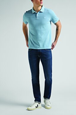 Regular Fit Rahat Kesim Polo Yaka Kısa Kollu Tişört - Ice Blue-L65CQSUY (görsel 5)