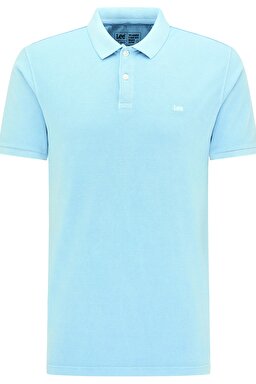 Regular Fit Rahat Kesim Polo Yaka Kısa Kollu Tişört - Ice Blue-L65CQSUY (görsel 6)